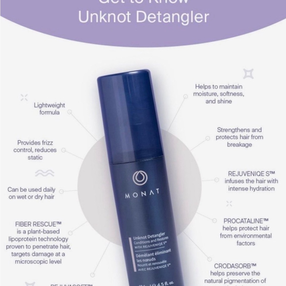 NEW! Monat  unknot hair Detangler, AUTHENTIC!!